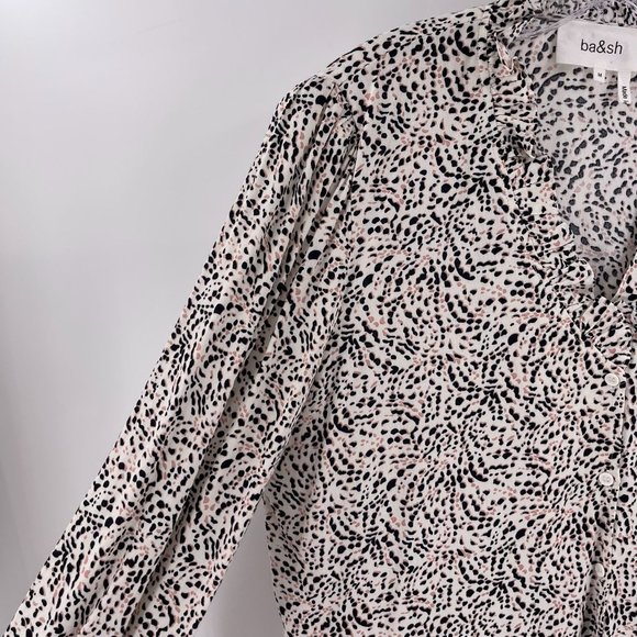 ba&sh Black and White Patterned Blouse - Picture 5 of 10